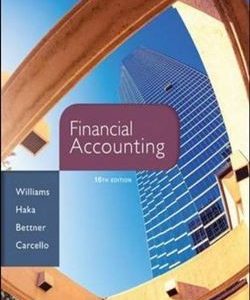 Financial Accounting 16th Edition Williams Test Bank